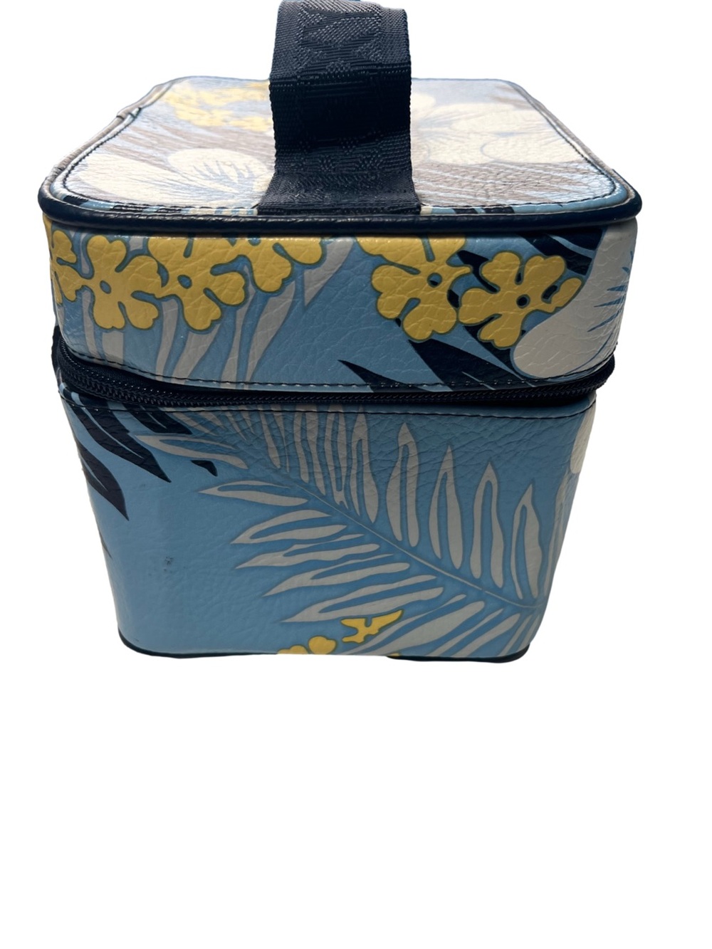 Vintage Y2K Roxy Luggage Make Up Case Blue Hibiscus - Picture 3 of 11